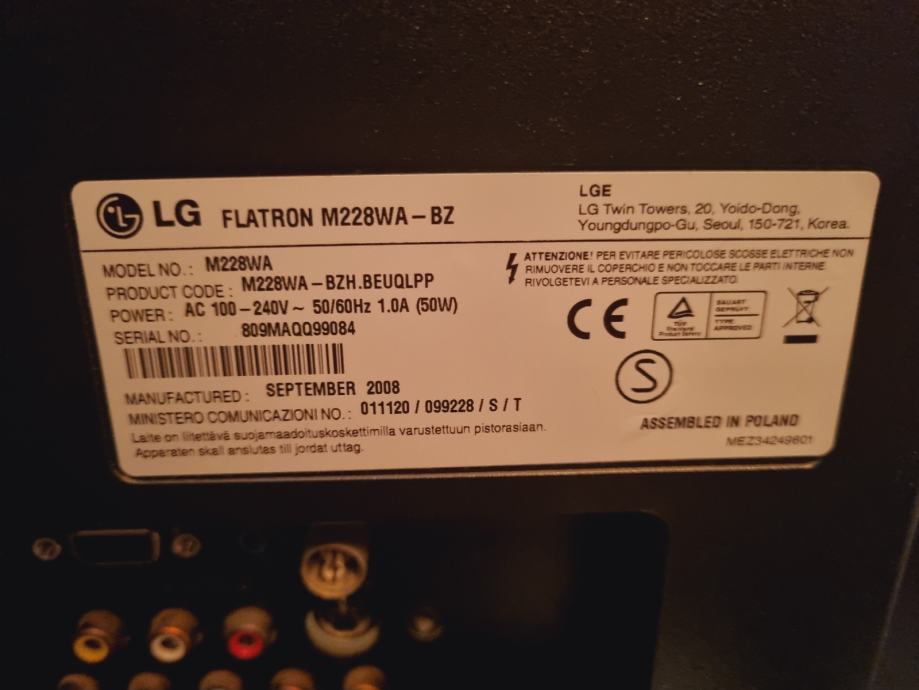 Lg Flatron M Wa Bz Iroki Lcd Monitor S Tv Funkcijo