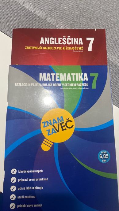 Znam za več matematika 7 in angleščina 7