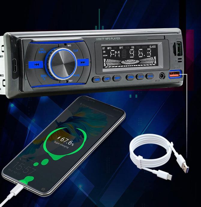 Din Lcd Avtoradio Rgb X W Mp X Usb Bluetooth V Daljinec