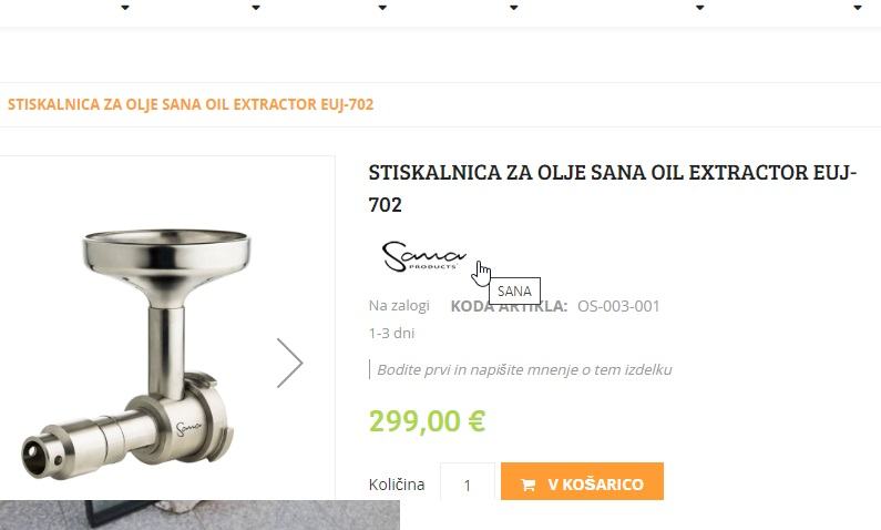 Sokovnik Sana Stiskalnica Za Olje