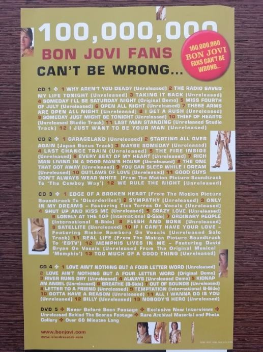 Bon Jovi Bon Jovi Fans Cant Be Wrong Cd Dvd Box