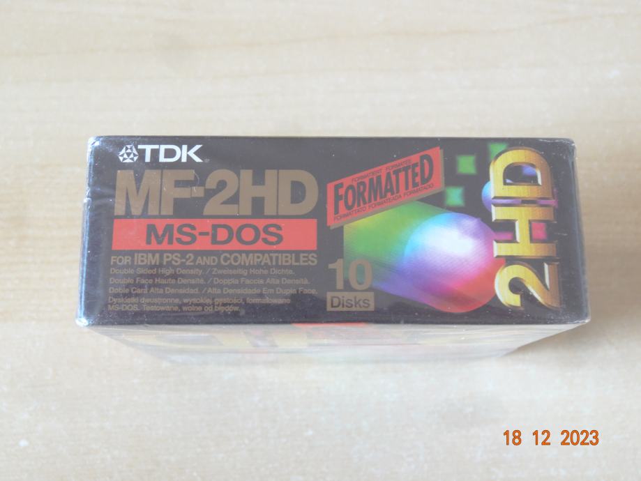 TDK MF 2HD MS Diskete DOS Formatted 10 Pack