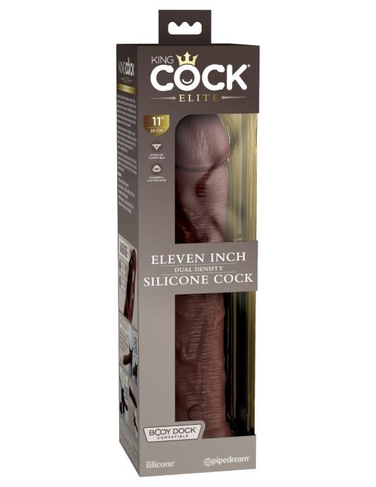 Dildo King Cock Elite Dual Density Brown