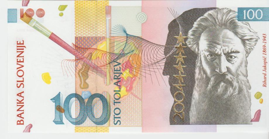 BANKOVEC 100 TOLARJEV P28 pretisk 2004 Pridruž NATO SLOVENIJA 2003 UNC