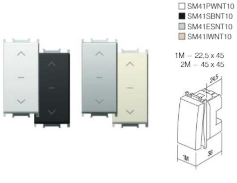 TEM ČATEŽ MODUL tipkalo za žaluzije 1 0 2 16A 250V 1M bež SM41