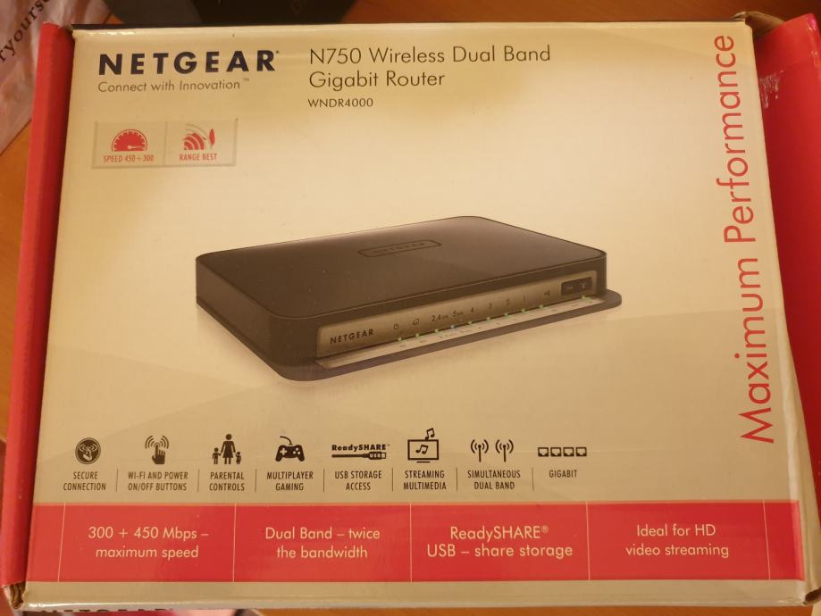 Usmerjevalnik Netgear WNDR4000 N750 Dual Band Gigabit Wireless Router