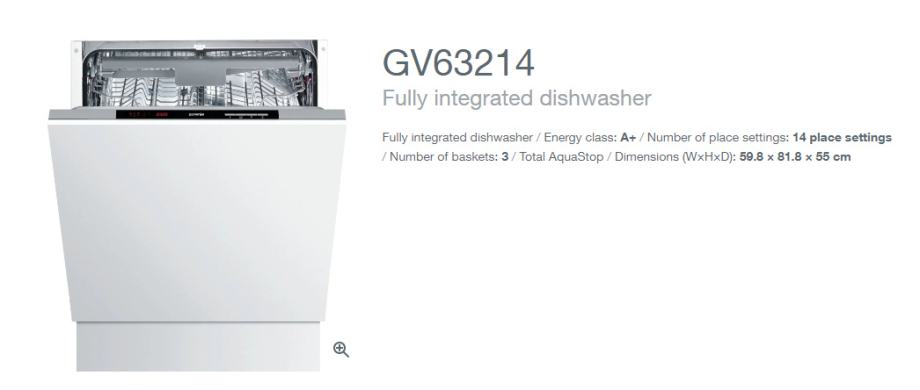 Gorenje vgradni pomivalni stroj GV62314 delujoč