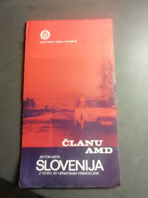 AVTOKARTA SLOVENIJE Z ISTRO IN HRVATSKIM PRIMORJEM LETO 1982