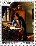 BURUNDI 2022 UMETNOST JOHANNES VERMEER ** znamka 3