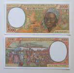 Centralna Afrika KONGO 2000 frankov CFA 2000 UNC