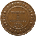 LaZooRo: Tunizija 5 Centimes 1912 VF