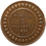 LaZooRo: Tunizija 5 Centimes 1916 XF / UNC