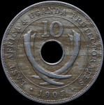 LaZooRo: Vzhodna Afrika 10 Cents 1907 XF / UNC