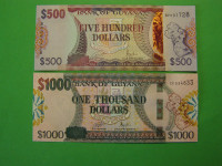 GVAJANA (GUYANA) 2024 - 500 IN 1000 DOLARJEV - PRODAM