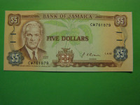 JAMAJKA 1992 (JAMAICA) - 5 DOLARJEV - PRODAM