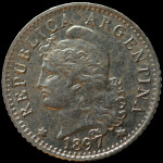 LaZooRo: Argentina 5 Centavos 1897 XF