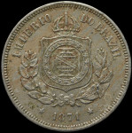 LaZooRo: Brazilija 100 Reis 1871 XF