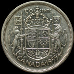 LaZooRo: Kanada 1/2 Dollar 50 Cents 1955 PL - Srebro
