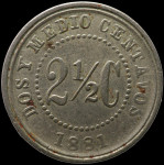 LaZooRo: Kolumbija 2 1/2 Centavos 1881 XF