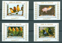 Umm al Qiwain 1972 fauna ptice 4 mini bloki MNH**