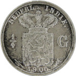 LaZooRo: Nizozemska vzhodna Indija 1/4 Gulden 1900 UNC - Srebro