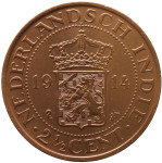 LaZooRo: Nizozemska vzhodna Indija 2 1/2 Cents 1914 UNC