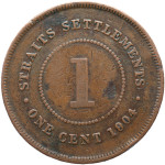 LaZooRo: Straits Settlements 1 Cent 1904 F