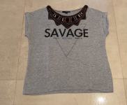 MAJICA Tally Weijl Savage Paris - NY - Berlin siva, perlice - vel. M