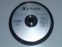 7 x CD-RW Verbatim, 700MB 12x 80 minut - novi, nerabljeni