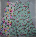 2xH&M poletna dekliška obleka rožice, živali št. 134/140, 8-10 let