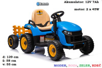 Otroški traktor BBH-030 na akumulator 12V 7Ah + daljinec