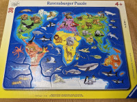 Sestavljanka - Živalski zemljevid sveta (Ravensburger Puzzle) 4+