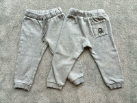 Benetton 2x otroške trenerka hlače (podložene), sive, št. 104 (3-4 let