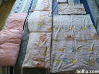 Obroba za otroško posteljico, prevleka, odeja in vzglavnik
