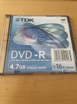 DVD-R TDK 4,7GB SINGLE SIDED, 16X SPEED, 9 KOS, NOVI