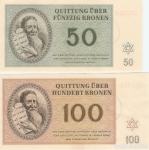 BANKOVEC 50,100 KRONEN (THERESIENSTADT ČEŠKA NEMČIJA REICH)1943.UNC