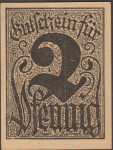 BANKOVEC 2 PFENNIG -REGENSBURG notgelt  (NEMČIJA REICH ) 1920.UNC