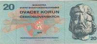 BANKOVEC 20 KORUN P92d ser.M (ČEŠKA, ČEHOSLOVAŠKA) 1970.XF