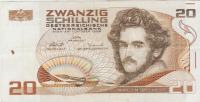 BANKOVEC 20 SCHILLING P148 (AVSTRIJA),1986.VF/XF