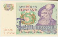 BANKOVEC 5 KRONOR P51c.5 (ŠVEDSKA) 1977.UNC