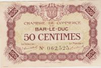 BANKOVEC 50 CENTIMES (FRANCIJA BAR-LE-DUC)1920,XF+