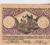 BANKOVEC 50 HELLER not geld "SCHNVERTBERG" (AVSTRIJA) 1920.XF