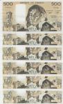 BANKOVEC 500-1982,1984,1986,87,88,90 FRANCS"PASCAL(FRANCIJA) XF++/aUNC