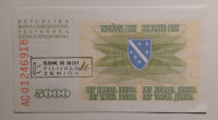 BiH P16b ZENICA bon 5000 dinara 1993