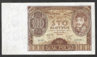 POLJSKA 100 zlotov 1934, velik bankovec, VF+/-XF