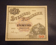 ŠVEDSKA 50 KRON 1953 VF+/-XF