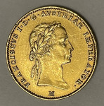 Zlatnik - 1/2 Sovrano 1835. “M” – FRANCISCVS-I-D-G-AVSTRIAE-IMPERATOR