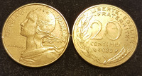 20 CENTIMOV , FRANCIJA,2 KOSA ,1977+1982