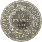LaZooRo: Francija 10 Francs 1969 UNC - Srebro
