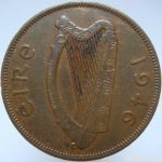 LaZooRo: Irska 1 Penny 1946 XF a